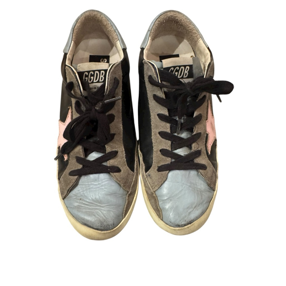 Women's Golden Goose Sneakers Size 8 Black Blue Pink - Picture 2 of 9